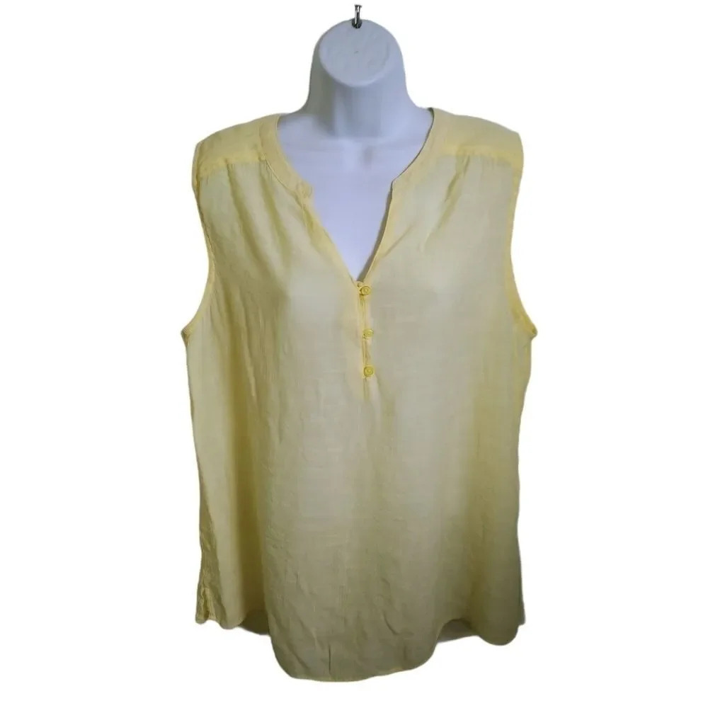 Reitmans Sleeveless Blouse, Yellow, XXL